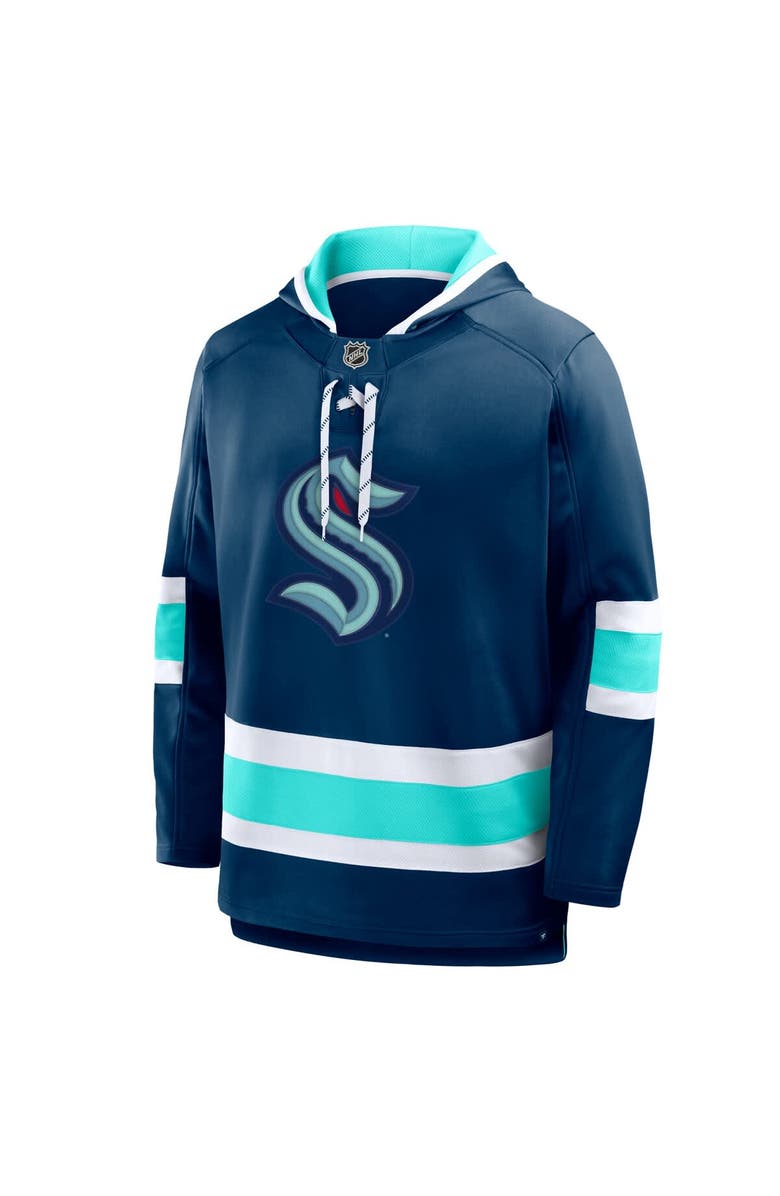 FANATICS Men's Fanatics  Deep Sea Blue Seattle Kraken Prime Time Fleece Hoodie, Alternate, color, Blue