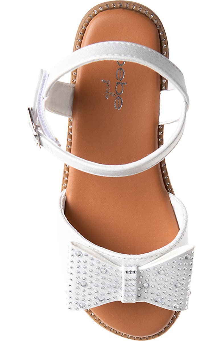bebe Kids' Rhinestone Bow Sandal, Alternate, color,