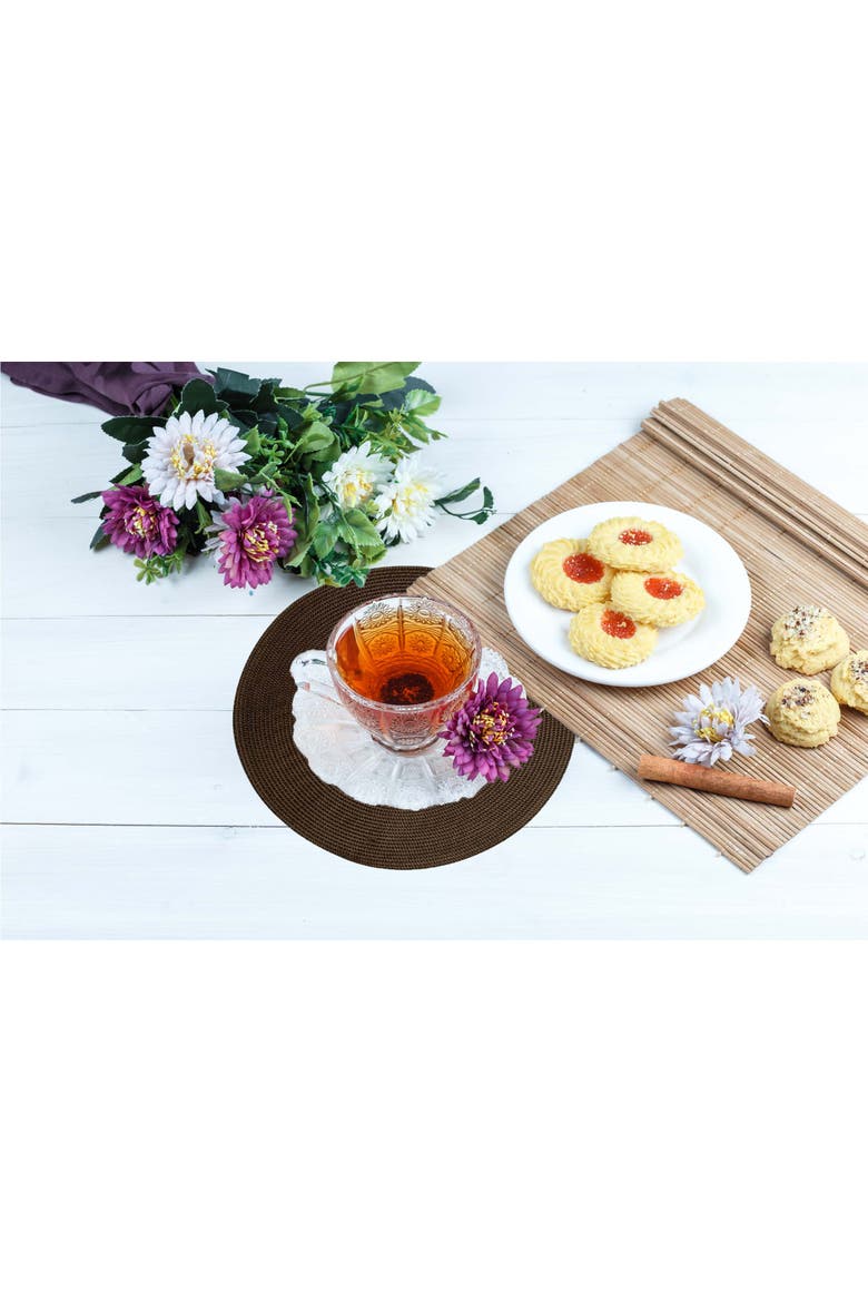 Elegant Woven Placemats for Stylish Dining Experience, Alternate, color, Brown