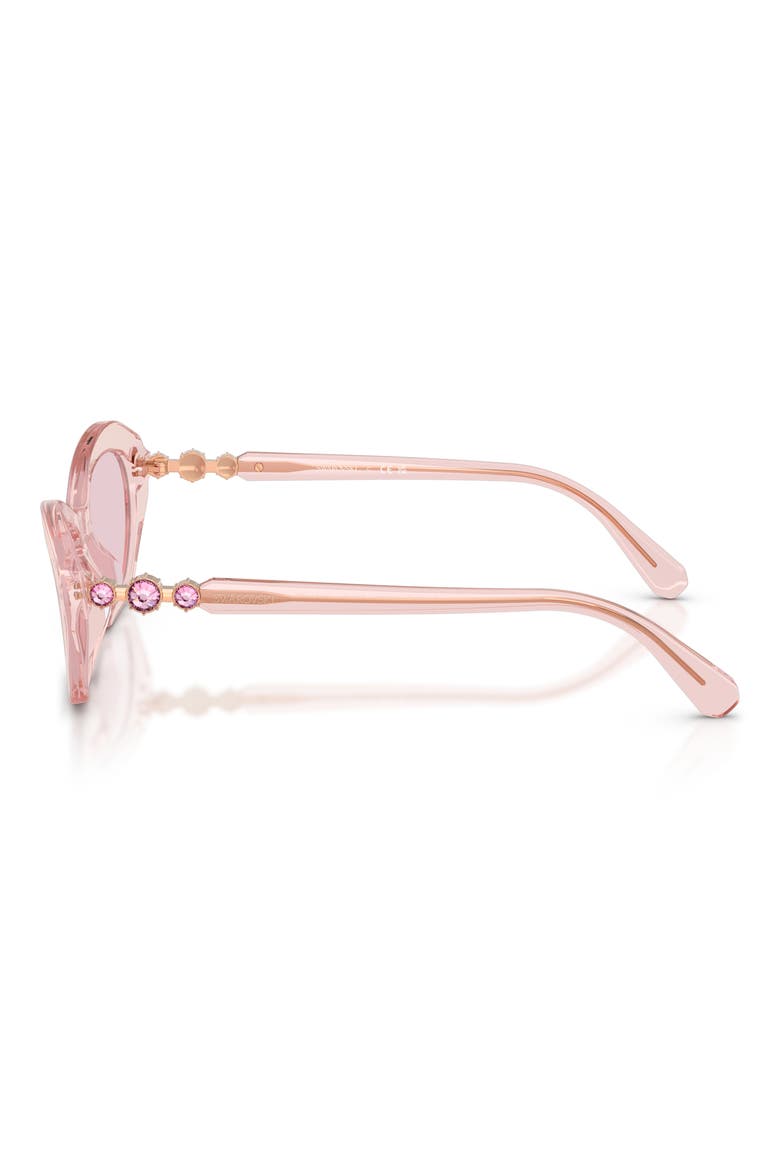 54mm Cat Eye Sunglasses, Alternate, color, TRANSPARENT PINK / PINK