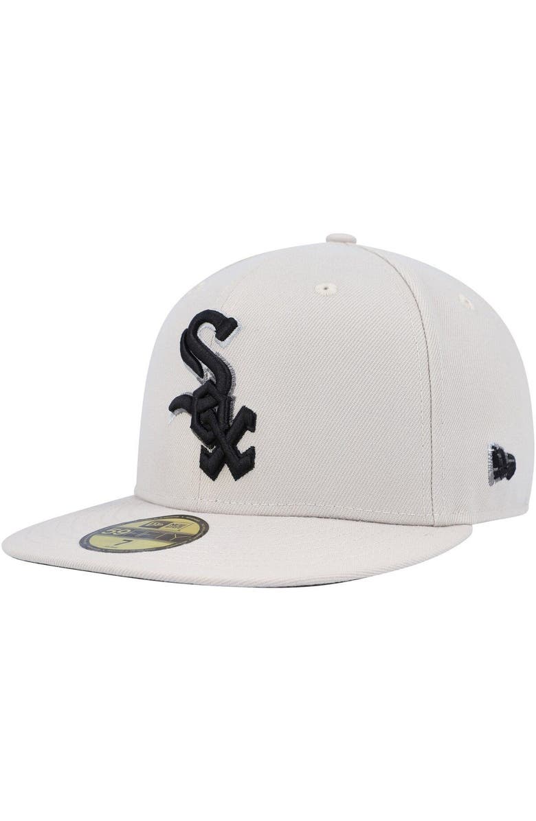 New Era Men's New Era Khaki Chicago White Sox Stone Dim Undervisor 59FIFTY Fitted Hat, Main, color, 