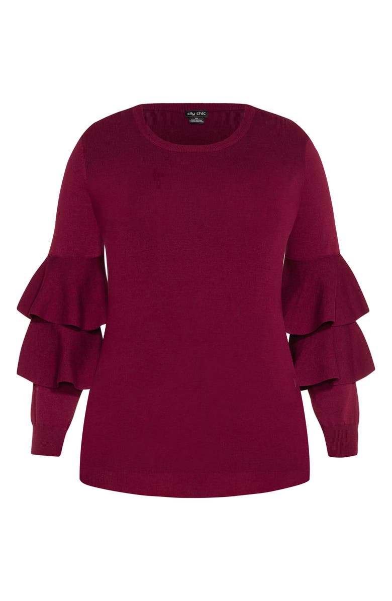 City Chic Flaunt Sleeve Sweater, Alternate, color,