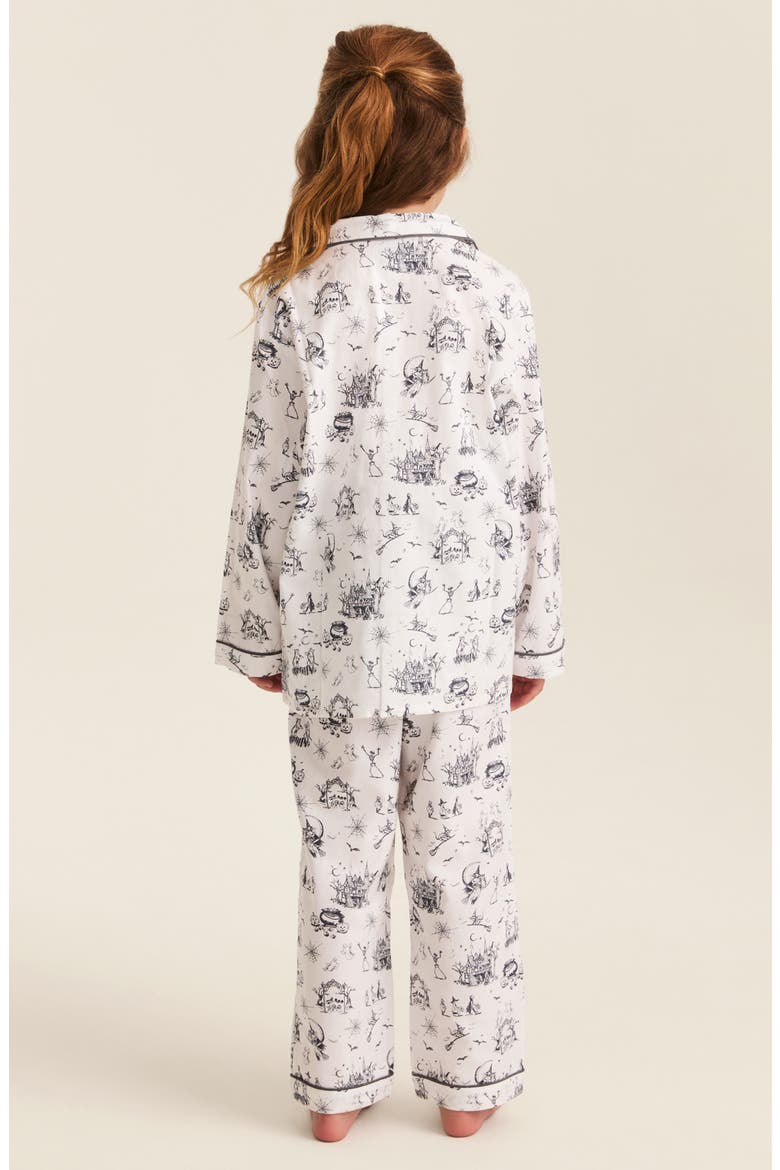 Kids' 2-Piece Twill Pajama Set, Alternate, color, WHITE