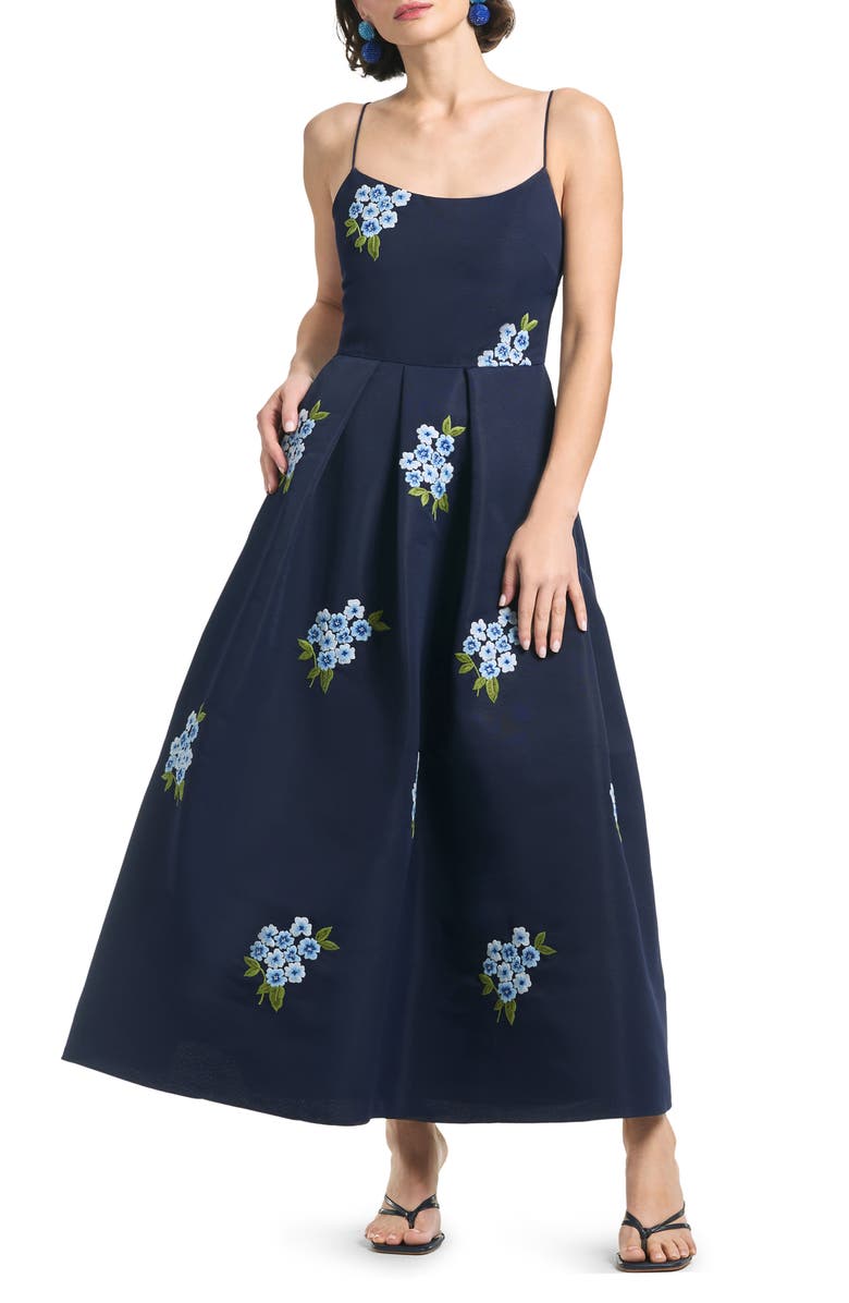 Sachin & Babi Audra Floral Embroidery Cocktail Midi Dress, Main, color, 