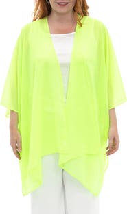 Nina Leonard Semi Sheer Open Front Topper