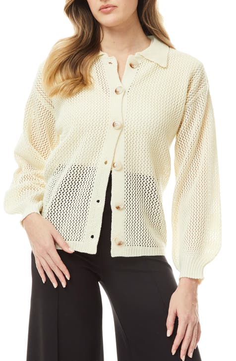 Jordan Open Knit Button-Up Cardigan