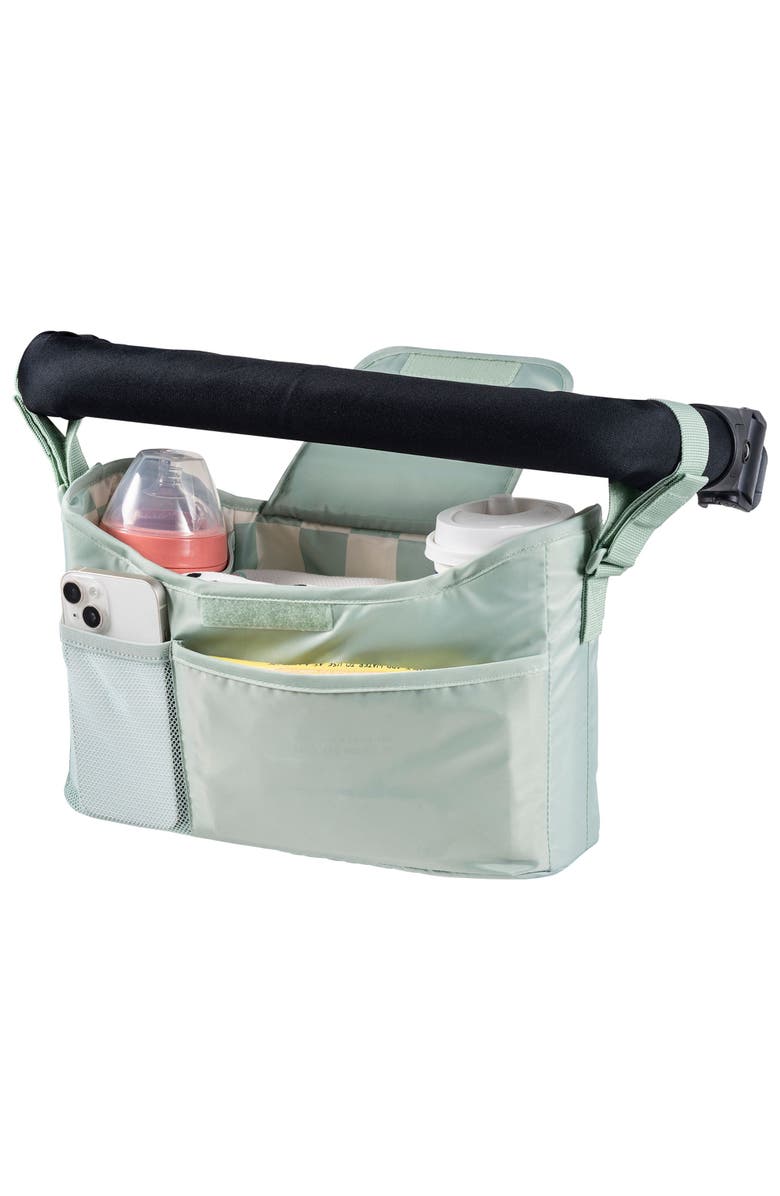 Tiny Twinkle Universal Baby Stroller Organizer Caddy, Main, color, Sage Checkers