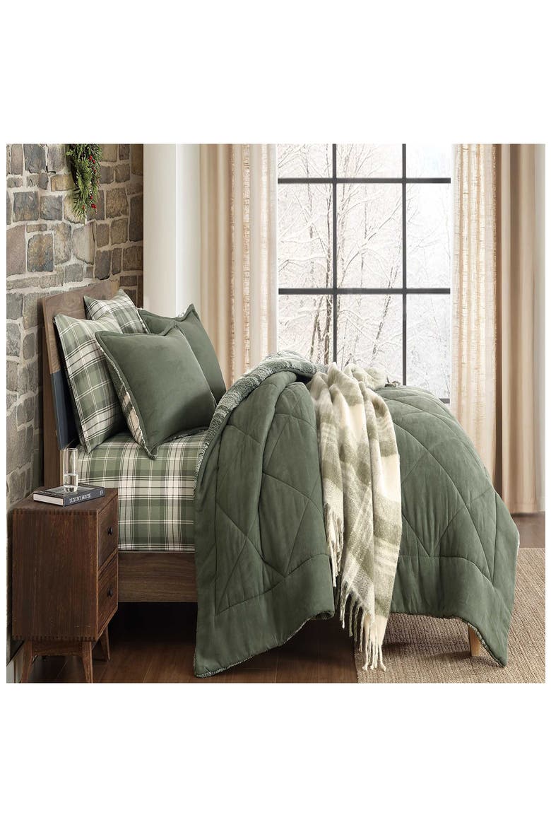 Hearthstone Plaid Reversible Throw Blanket, Alternate, color, LIGHT BEIGE MULTI