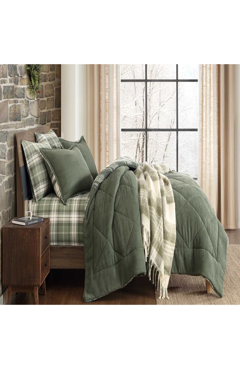 Eddie Bauer Hearthstone Plaid Reversible Throw Blanket, Alternate, color, Light Beige Multi