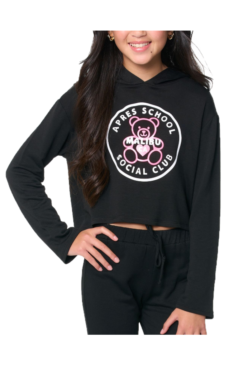 Crop sweatshirt with screen - Little kid, Main, color, BlackTeddy