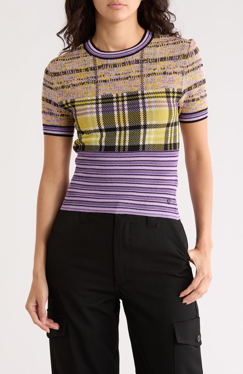 Desigual Short Sleeve Knit Top, Main, color, Purple