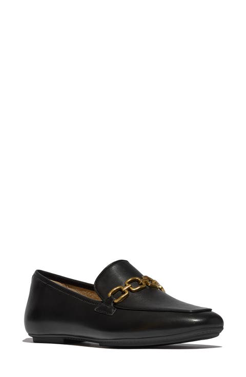 Delicato Square Chain Leather Loafer