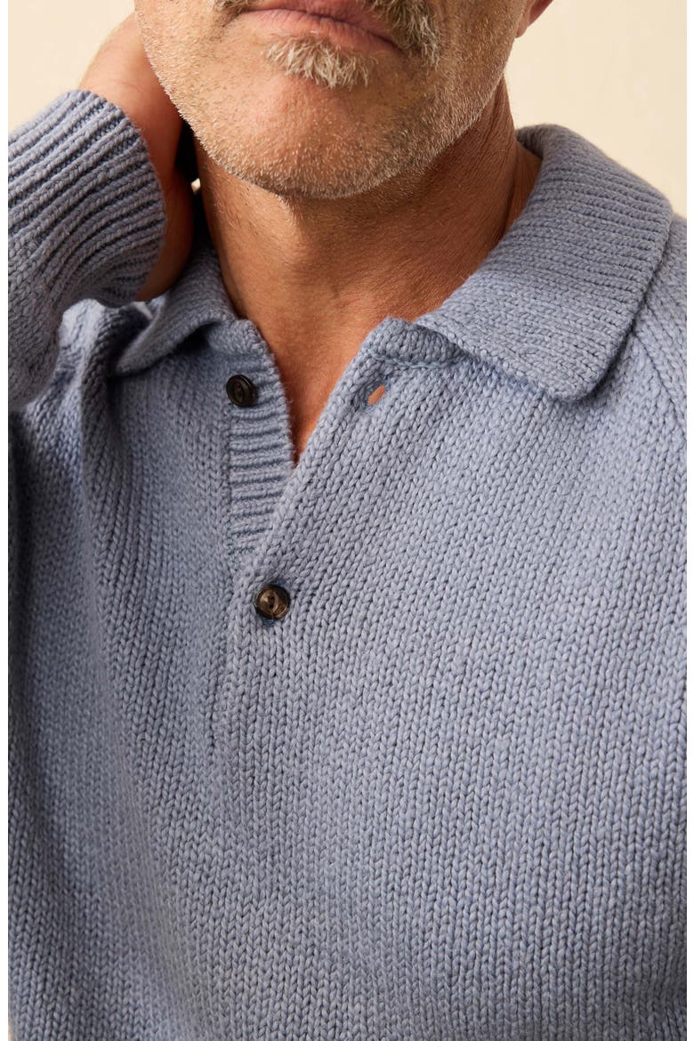 Heirloom Organic Cotton Polo Sweater, Alternate, color, FLINT