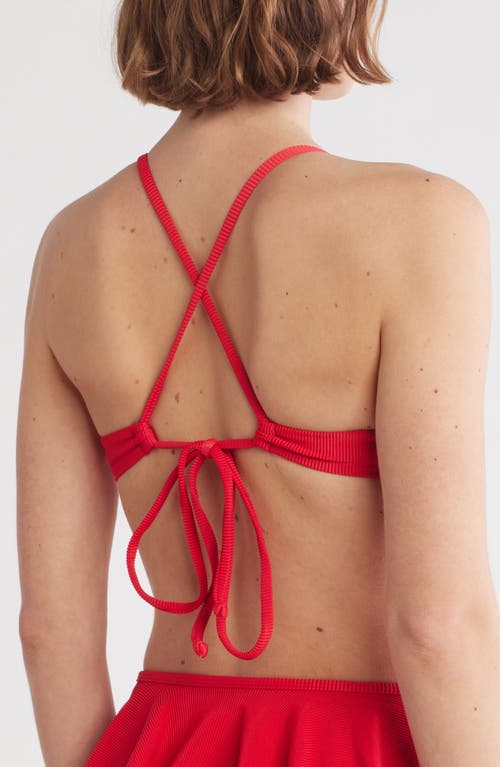 Beach Riot Eva Colorblock Bikini Top In Red