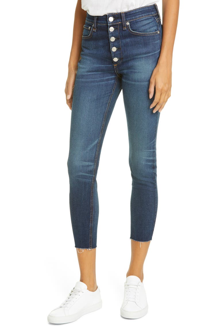 Nina High Waist Ankle Skinny Jeans, Main, color, ATLANTIC
