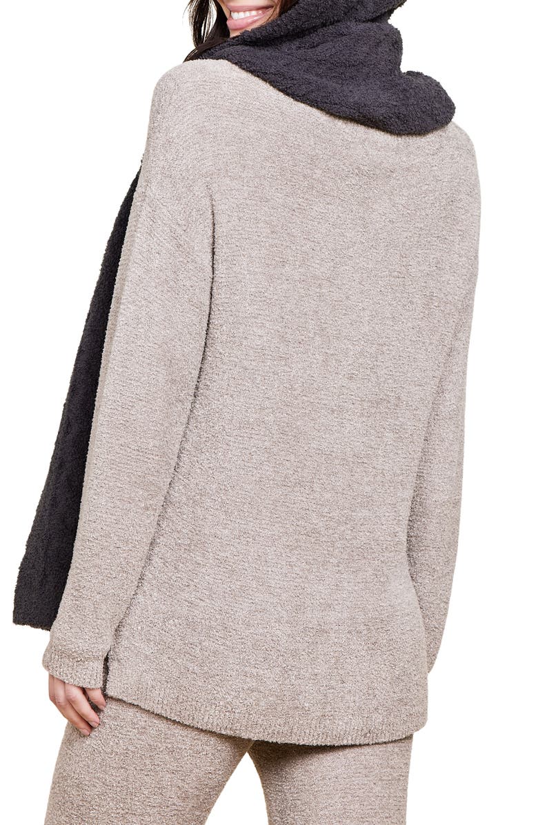 Barefoot Dreams<sup>®</sup> CozyChic<sup>®</sup> Cable Stitch Hooded Scarf, Alternate, color, Carbon