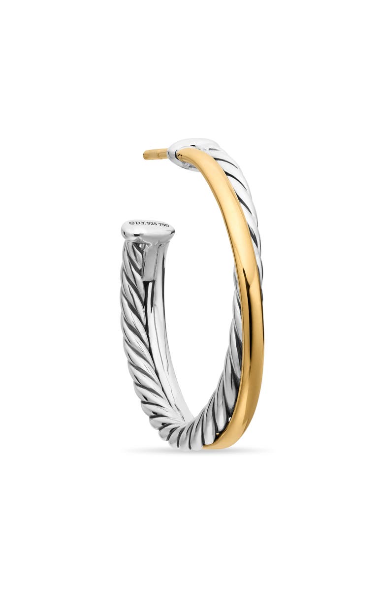 David Yurman Crossover Medium Hoop Earrings, Alternate, color, Silver/ Gold