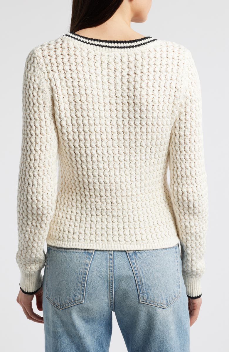 rag & bone Daria Textured Cotton Blend Sweater, Alternate, color, Marsh