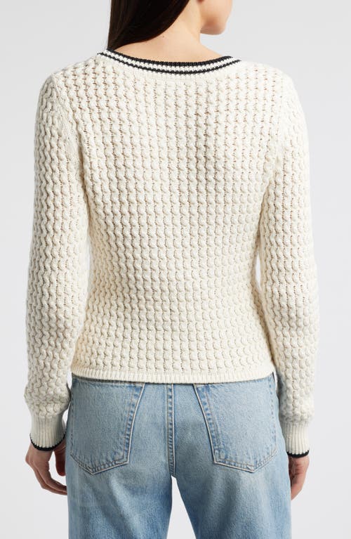 Rag & Bone Daria Textured Cotton Blend Sweater In White