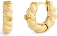 COACH Twisted C Huggie Hoop Earrings