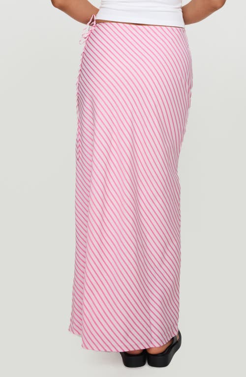 Princess Polly Stripe Fluttering Maxi Skirt In Pink