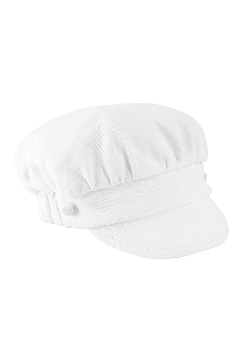 Elegant Christening Romper & Newsboy Cap Set, Alternate, color, WHITE