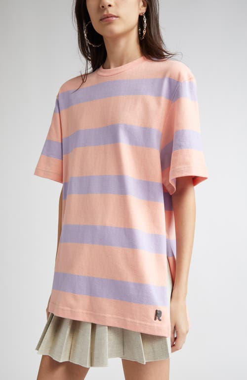 Rabanne Tee Shirt Stripes Peach And Lavander In Pink