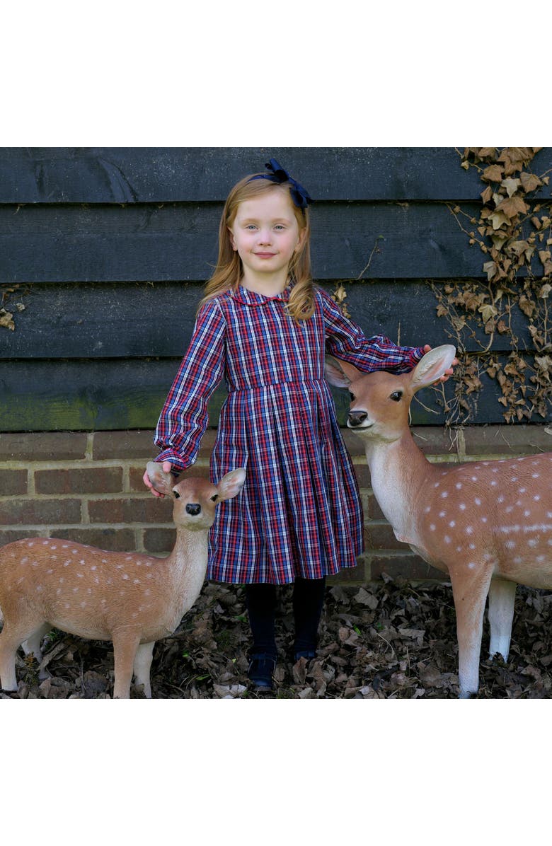Rachel Riley Check Pleated Dress, Alternate, color, Red