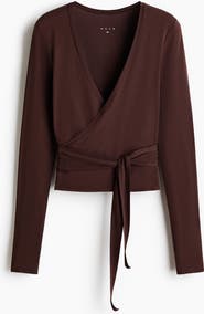 H&M Sports Wrap Top In Modal