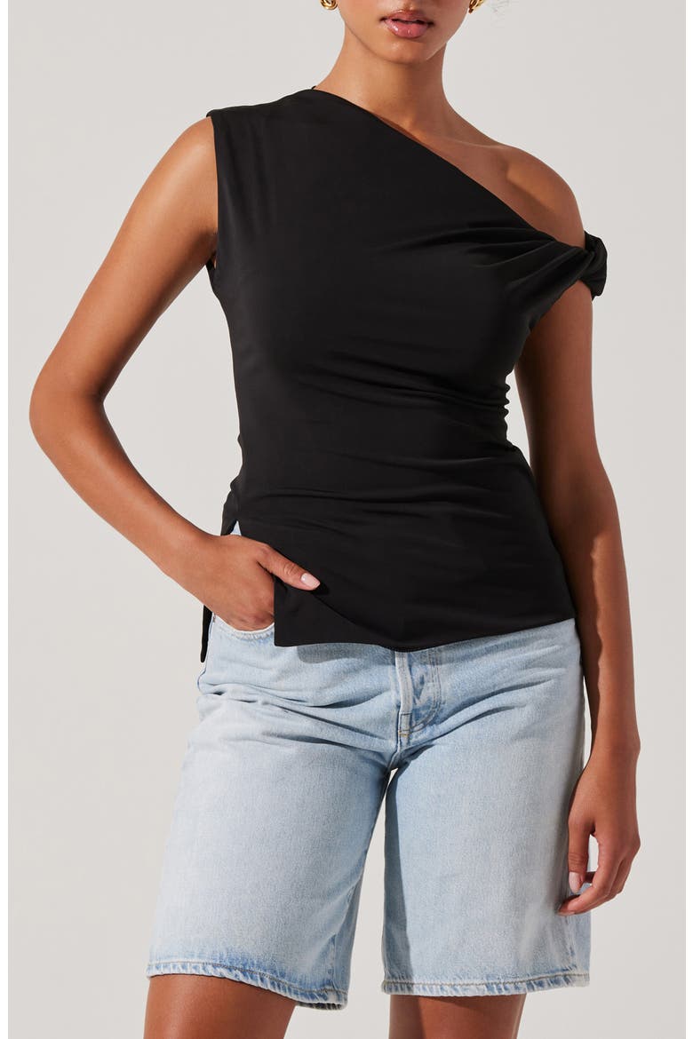 Aphra One-Shoulder Top, Main, color, BLACK