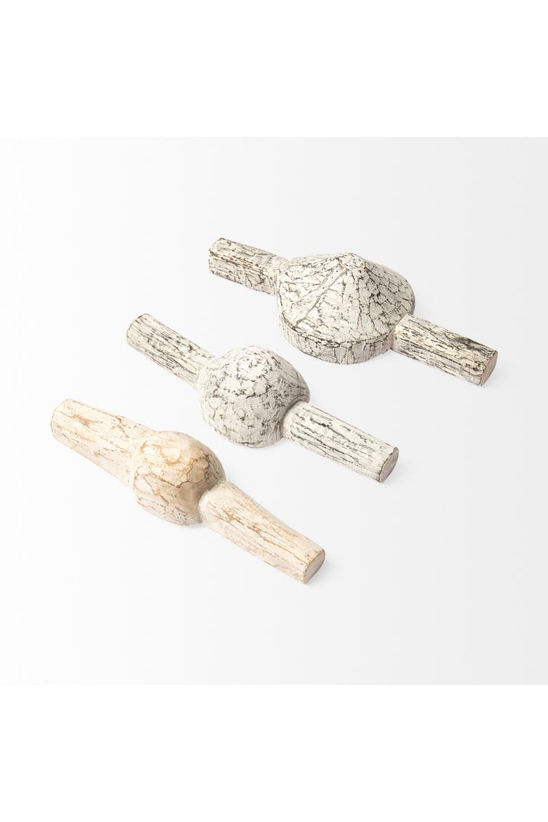 Oro Set of 3 Tribal Inspired Measuring Cups, Alternate, color, White