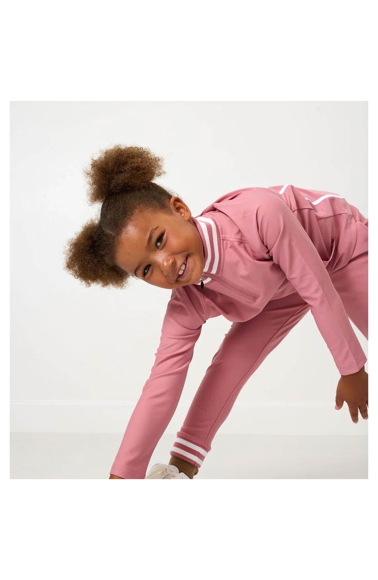 Courtside Kids Girls Retro Half-Zip, Alternate, color, Dusty Pink