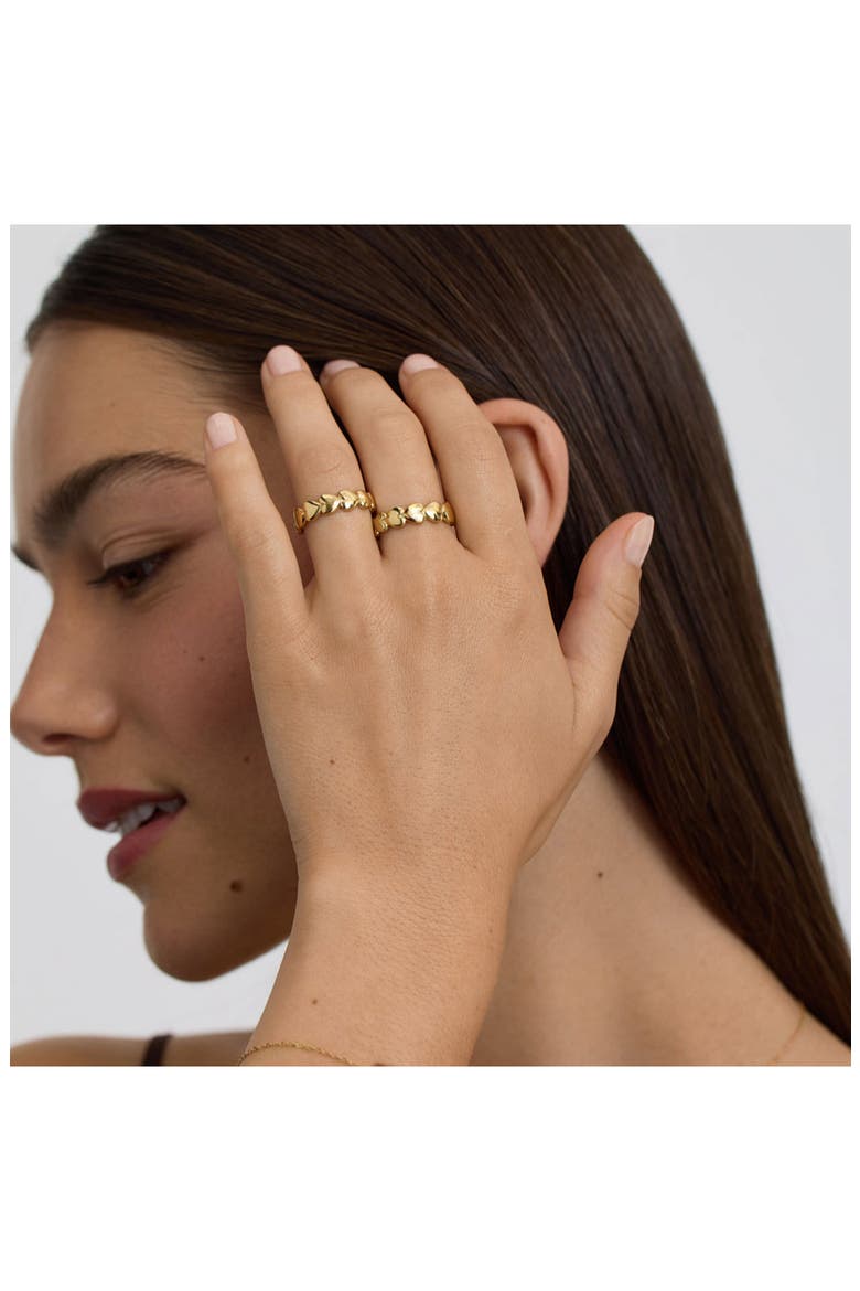 Mini Hearts Stacking Ring, Alternate, color, GOLD