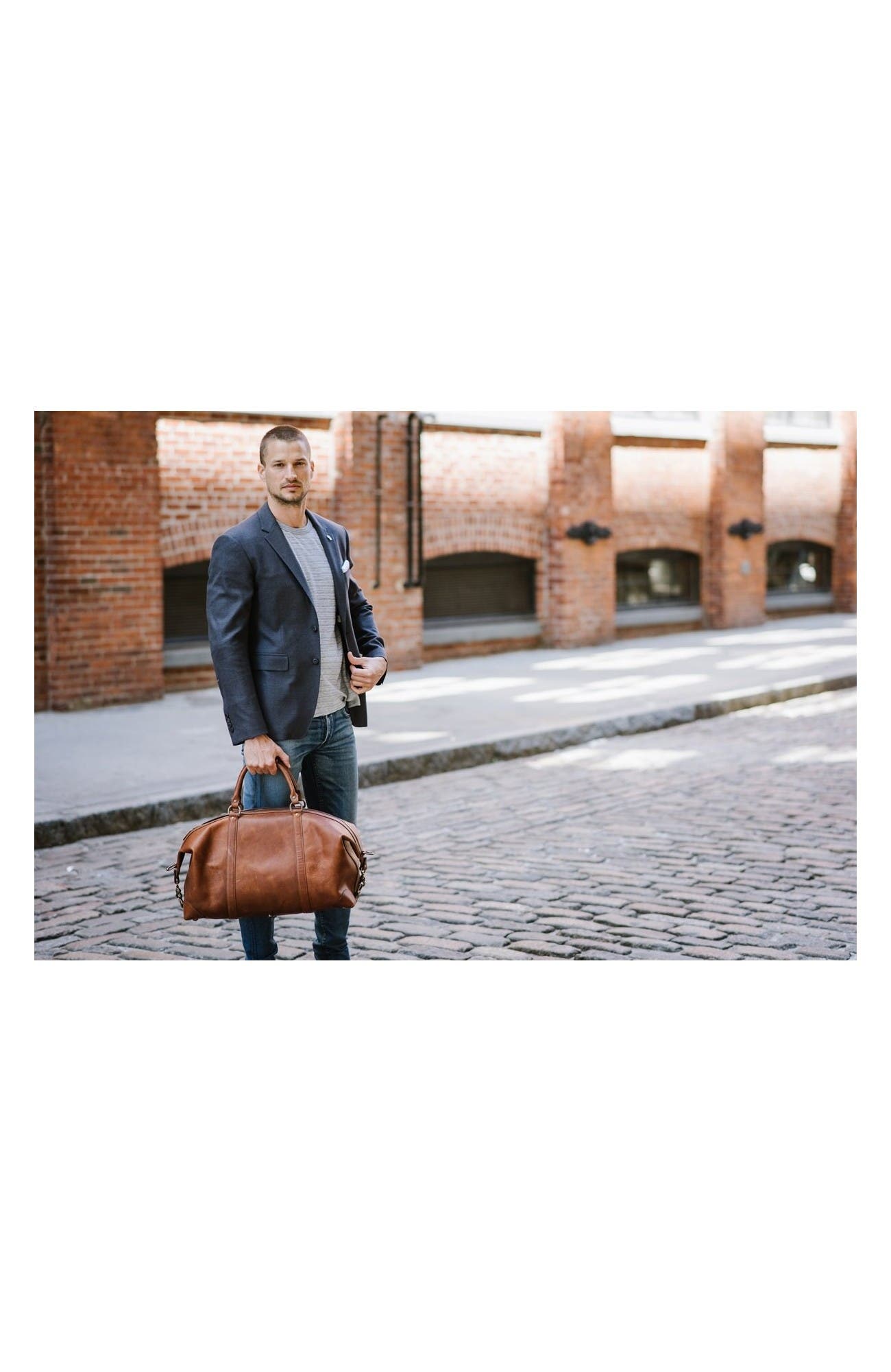 Twain 22" Leather Weekender, Alternate, color, Espresso