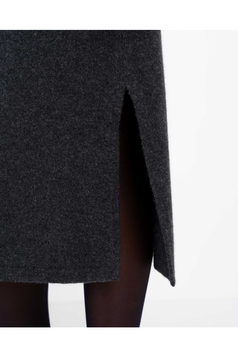 Josie Merino Knitted Midi Skirt, Alternate, color, Charcoal Marl