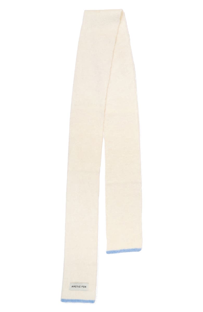 Arctic Fox & Co The Alpaca Blend Skinny Scarf, Alternate, color, Arctic White/ Sky Blue