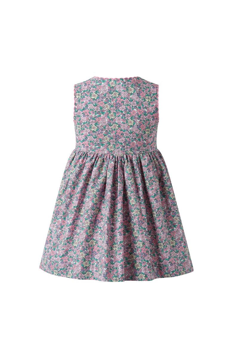Rachel Riley Scalloped Floral Button-Front Dress, Alternate, color, Pink