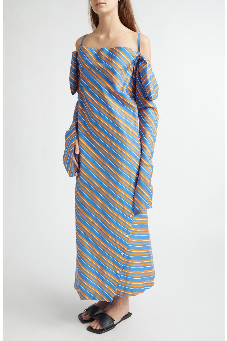 Origami 1 Convertible Long Sleeve Cotton & Silk Dress, Alternate, color, SUNLIGHT STRIPE