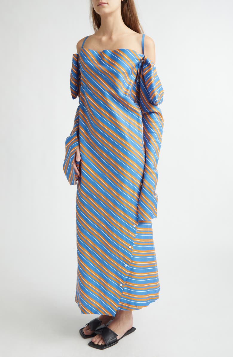 SETCHU Origami 1 Convertible Long Sleeve Cotton & Silk Dress, Alternate, color, Sunlight Stripe