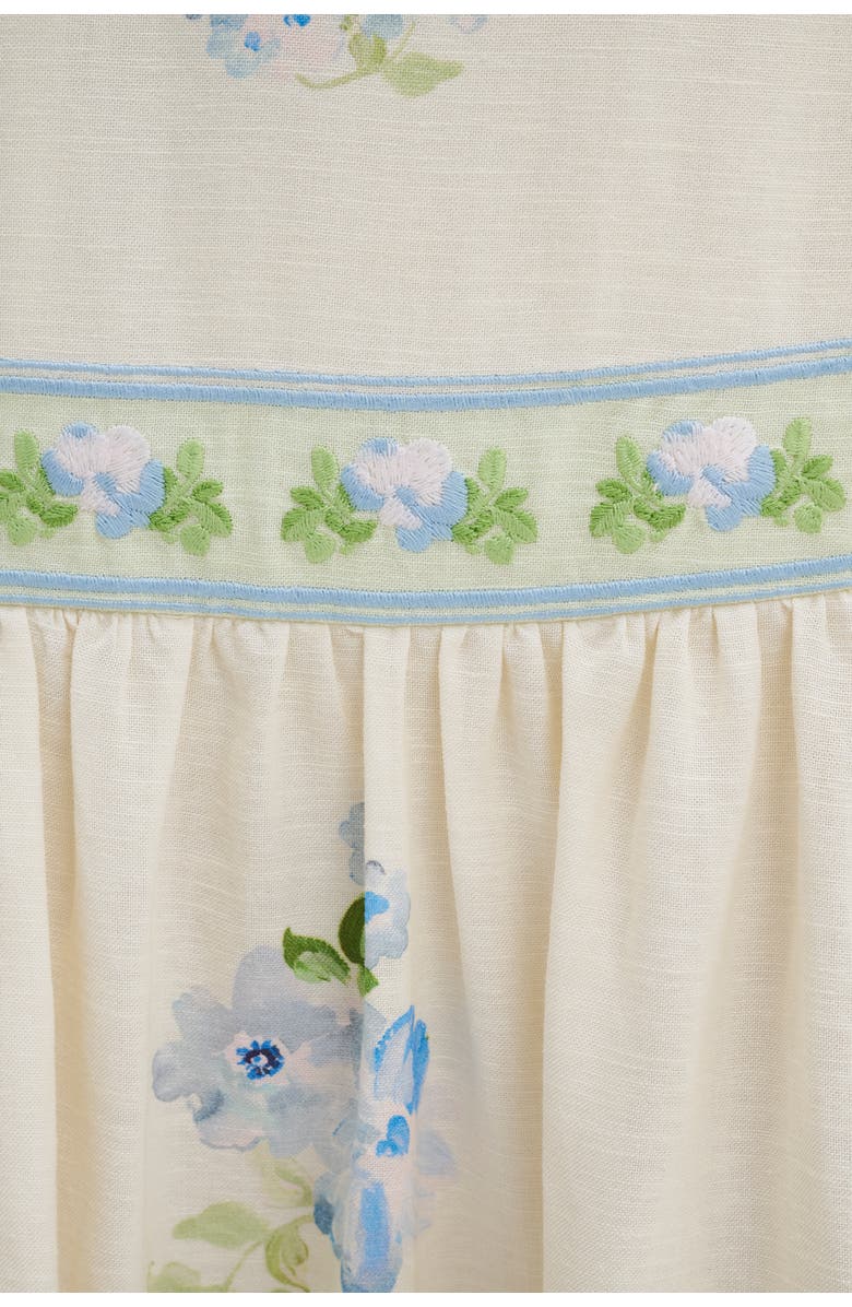 Malina Stefania Midi Dress, Alternate, color, Pastel Floral Vanilla