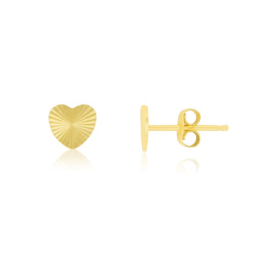 The Lovery Fine Jewelry Fluted Heart Stud Earrings In Gold