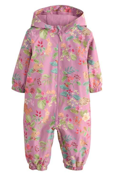 Kids' Floral Waterproof Hooded Romper