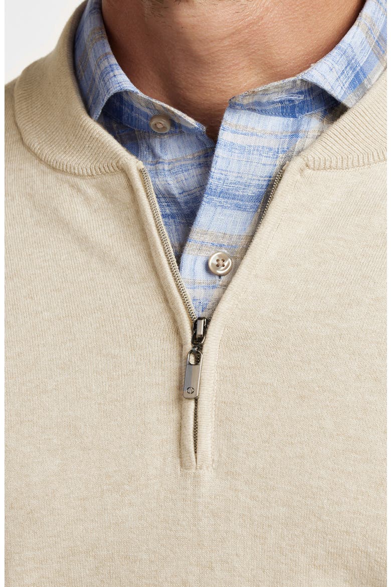 Skipper Cotton & Silk Blend Quarter Zip Sweater, Alternate, color, OATMEAL