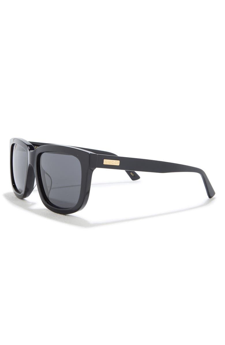Gucci 55mm Square Sunglasses, Alternate, color, Black Black Grey
