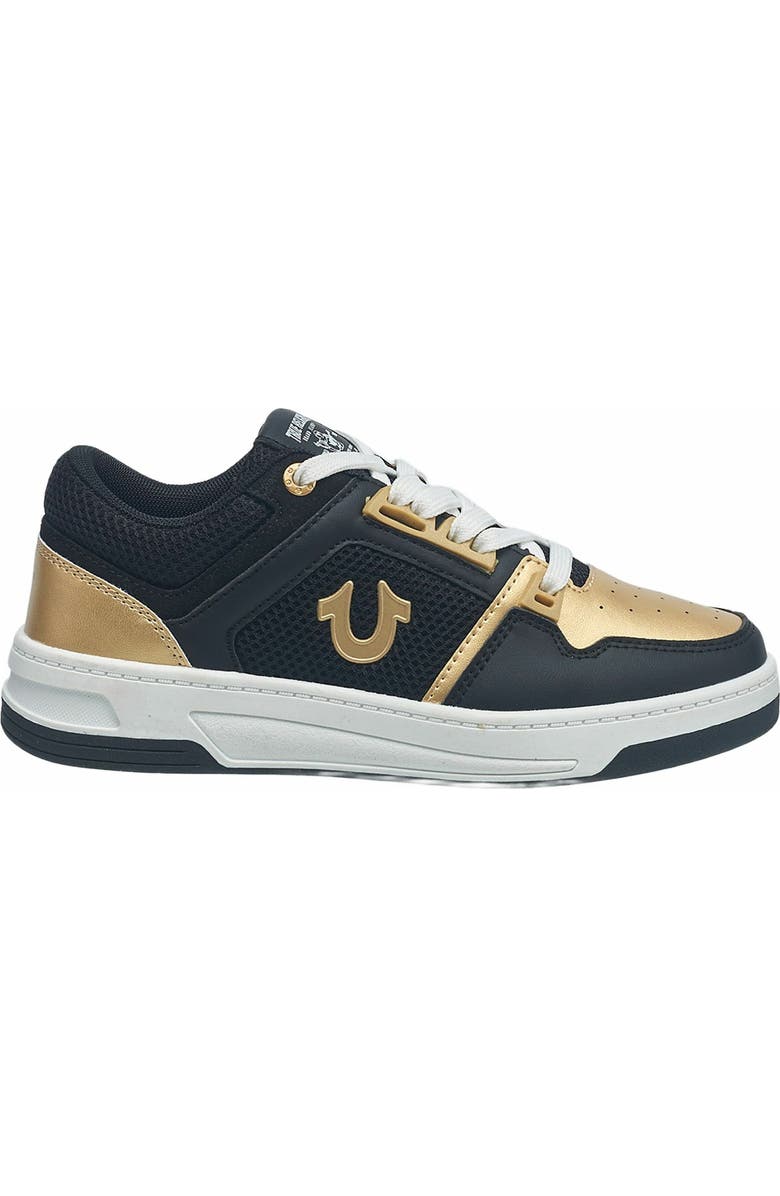 True Religion Boy's Trey Court Sneaker, Alternate, color, Black/Gold