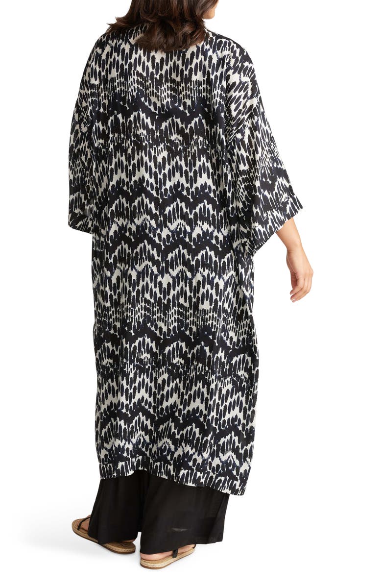 Universal Standard Paint Print Cover-Up Duster, Alternate, color, Navy Paint Print