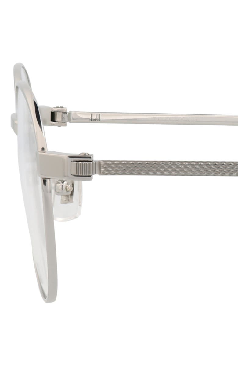 Dunhill 49mm Round Optical Glasses, Alternate, color, Silver Silver Transparent