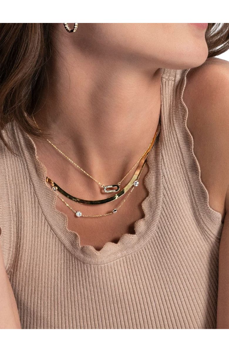 Bliss Diamond Diamond Paper Pendant 14k Gold 18" Necklace Lab Grown 1/2" Wide, Alternate, color, 14K White Gold