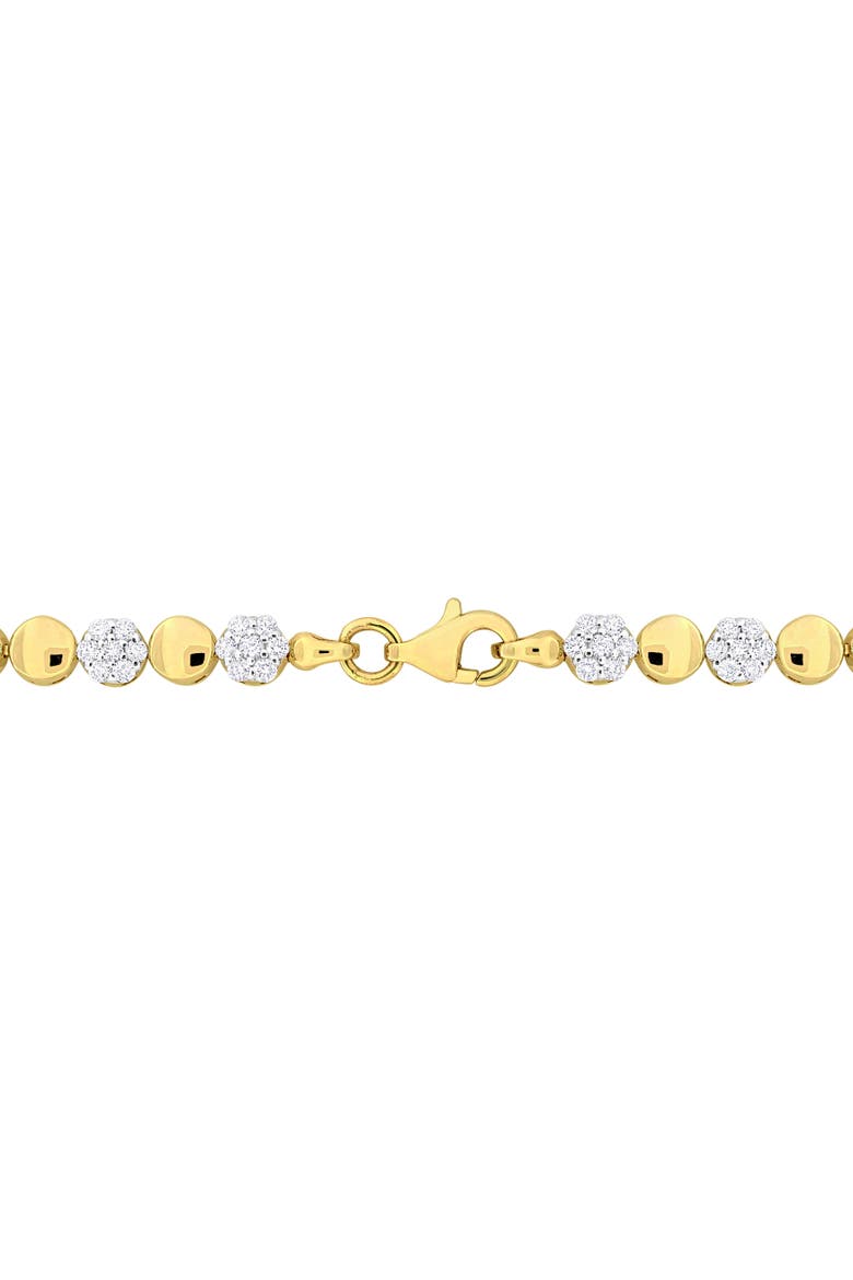 Diamond Circle Flower Tennis Bracelet 10k, Alternate, color, 10k Yellow Gold