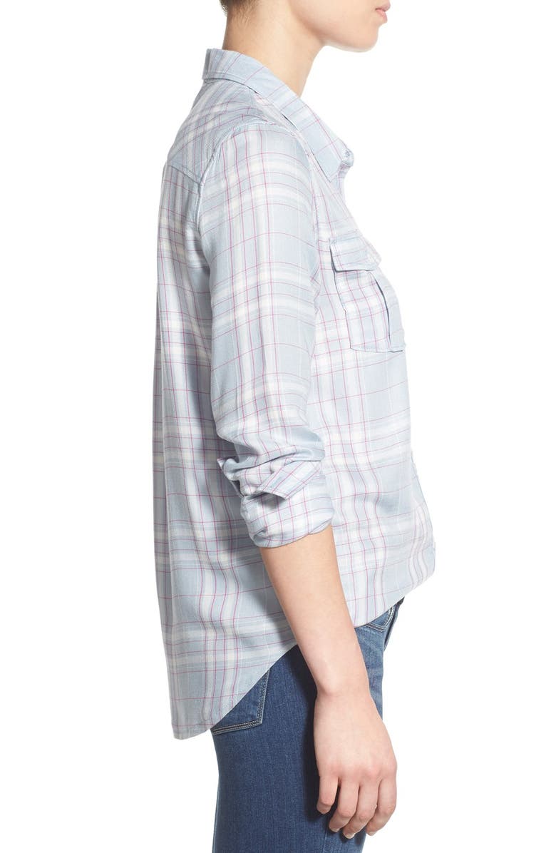 PAIGE 'Mya' Plaid Shirt, Alternate, color, Blue Fog/ White/ Fuschia